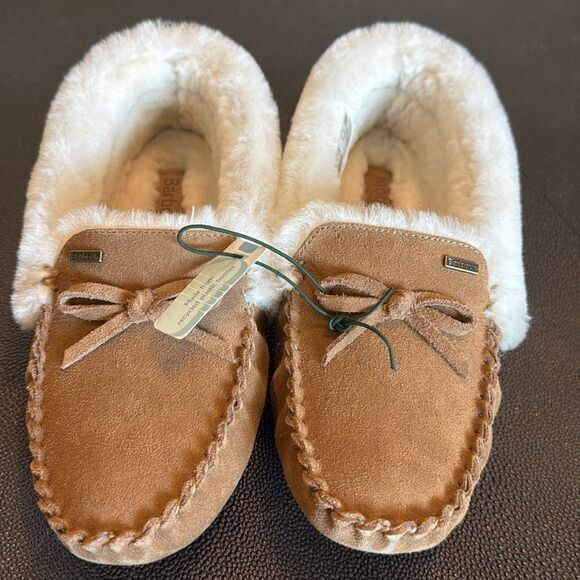 Barbour Maggie Genuine Shearling Slippers Camel size 7 - Picture 3 of 11